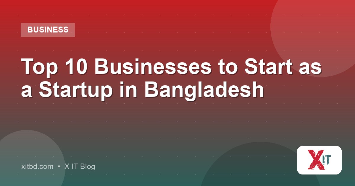 Top 10 Businesses to Start as a Startup in Bangladesh